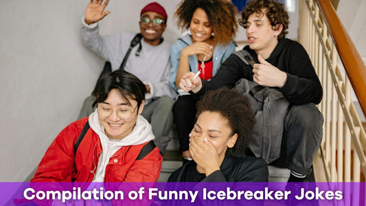a groupd of college students laughing at funny icebreaker jokes
