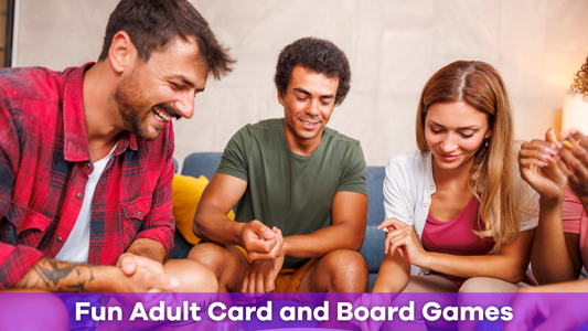 friends playing fun adult card and board games
