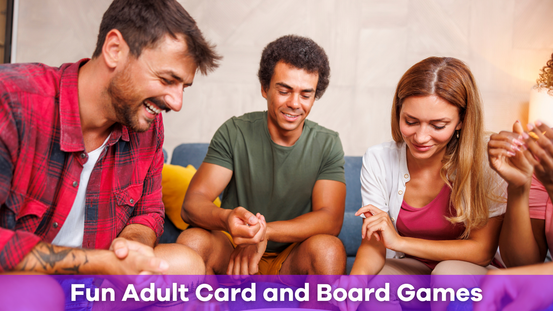 friends playing fun adult card and board games